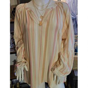 NWOT light Striped Blouse size XL